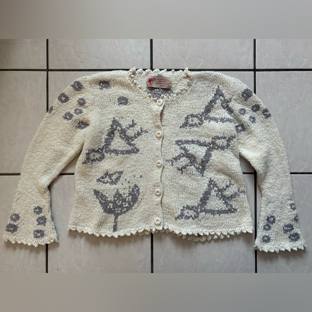 Vintage World Folk Art Imports Cardigan Size S/M